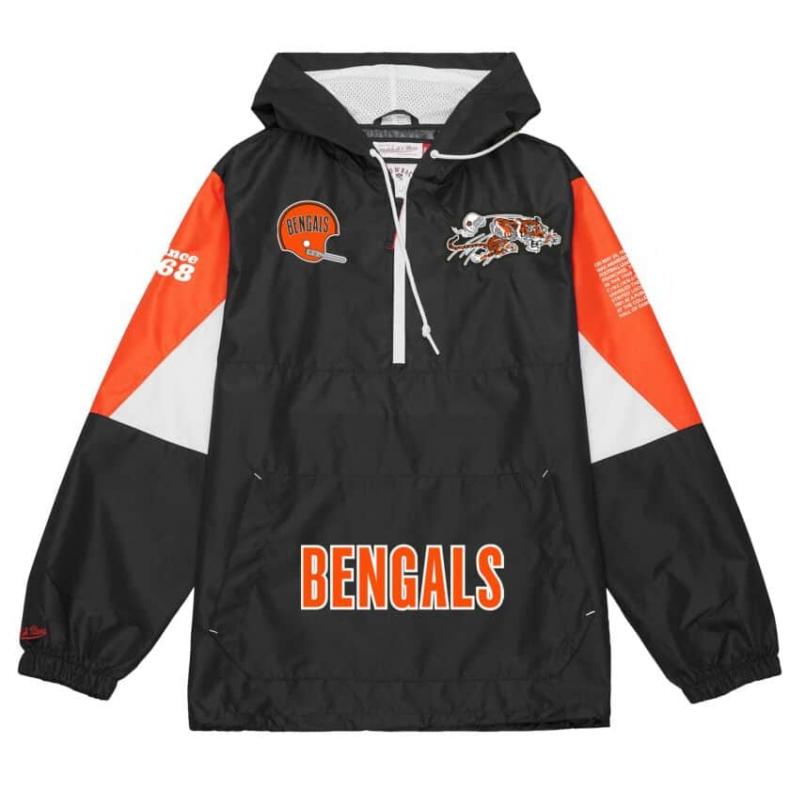 Team Origins Pullover Anorak Cincinnati Bengals, Men Mitchell & Ness  Jackets & Outerwear